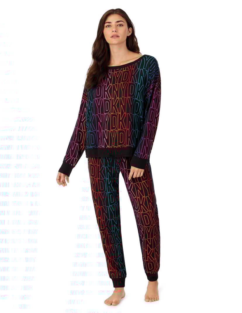 Piżama cozy jersey folded & jogger sleep set DKNY czarny 6