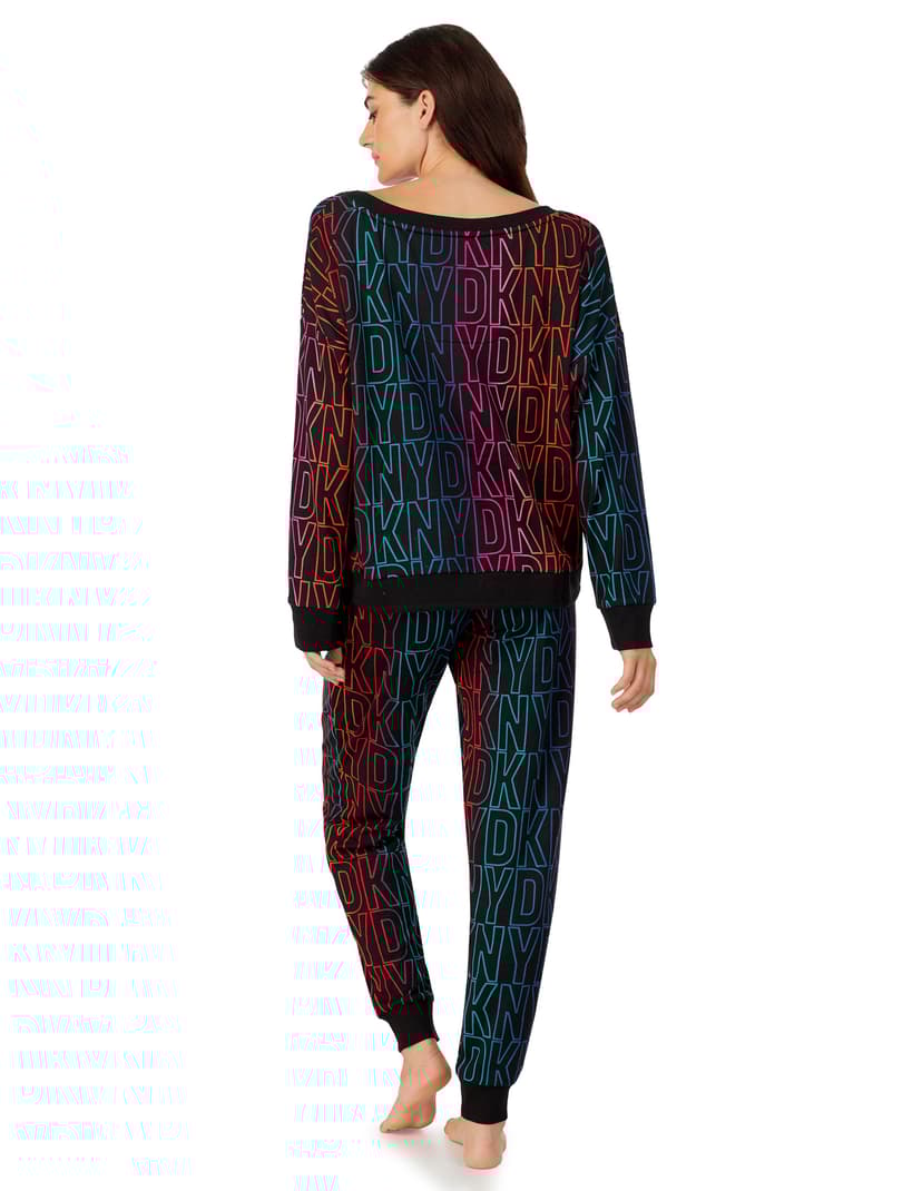 Piżama cozy jersey folded & jogger sleep set DKNY czarny 4