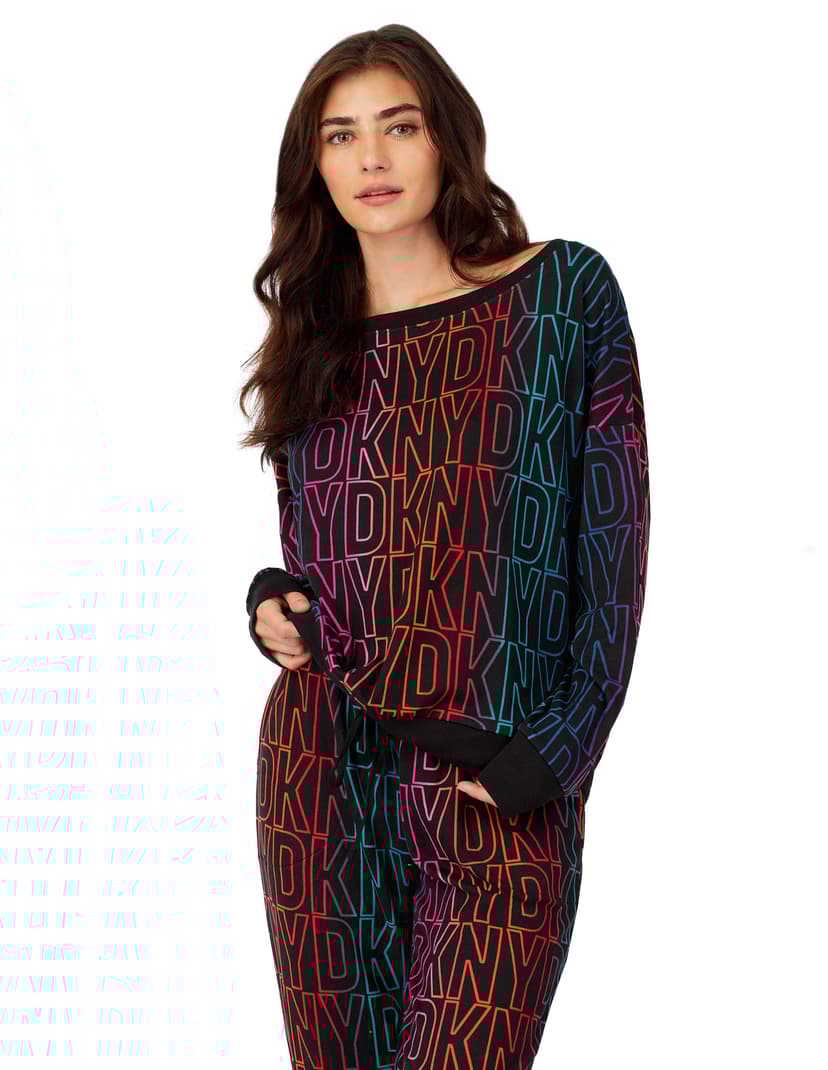 Piżama cozy jersey folded & jogger sleep set DKNY czarny 2