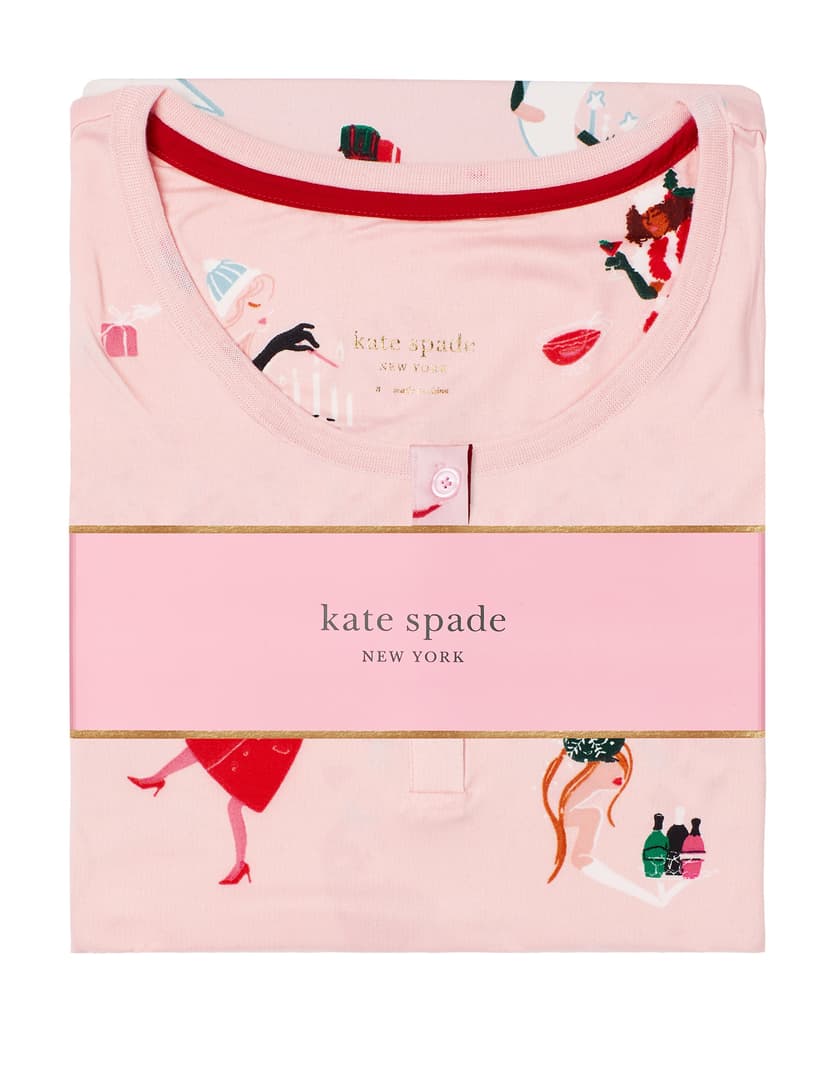 Piżama brushes jersey set Kate Spade czerwony 5