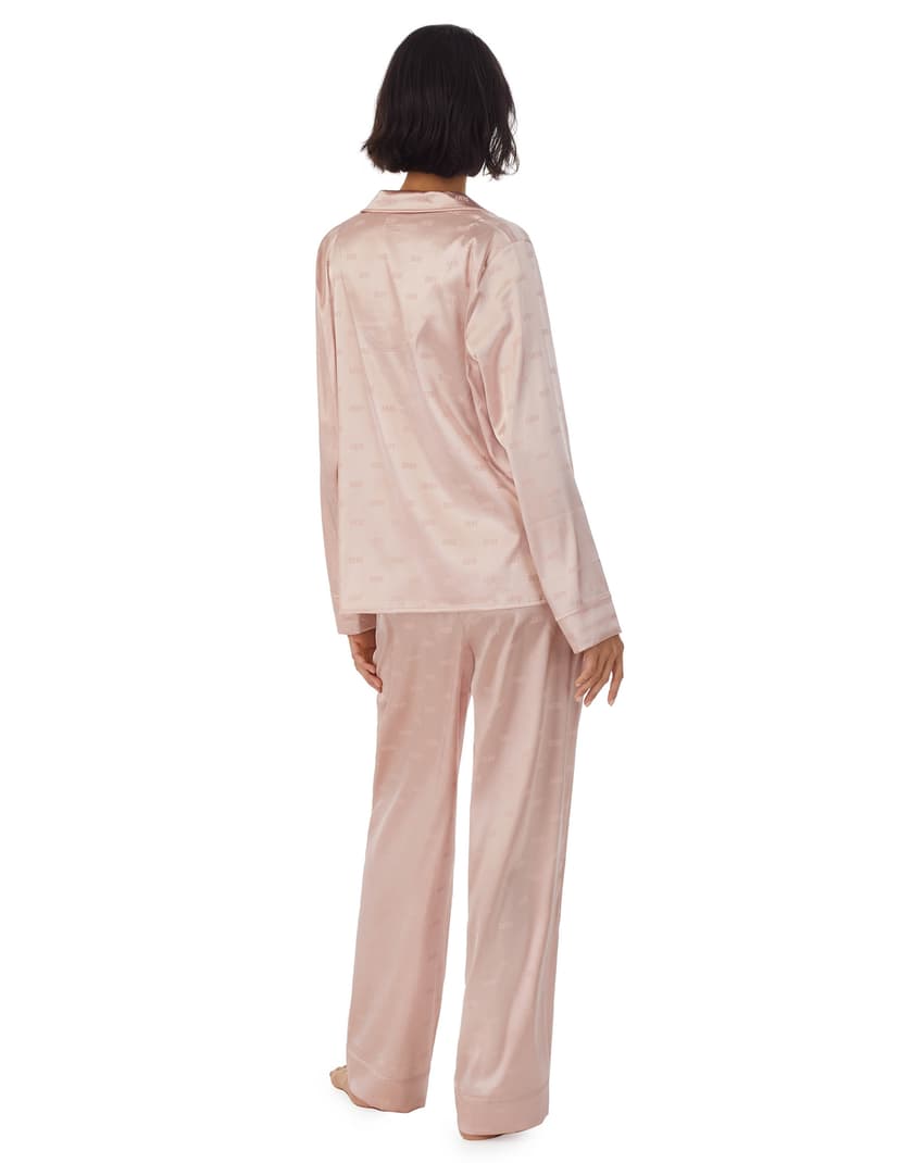 Piżama satin notch & pant sleep set DKNY różowy 4