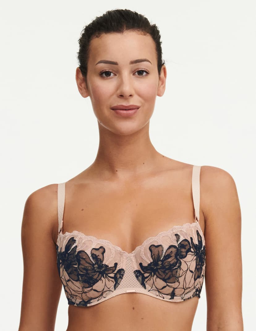 Balkonetka Fleurs Signature Chantelle czarno-złoty 1