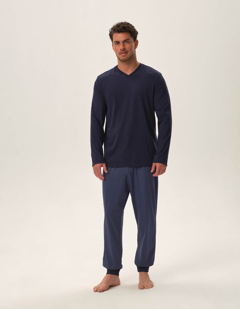 Pyjama Hunt Navy-Blau 1