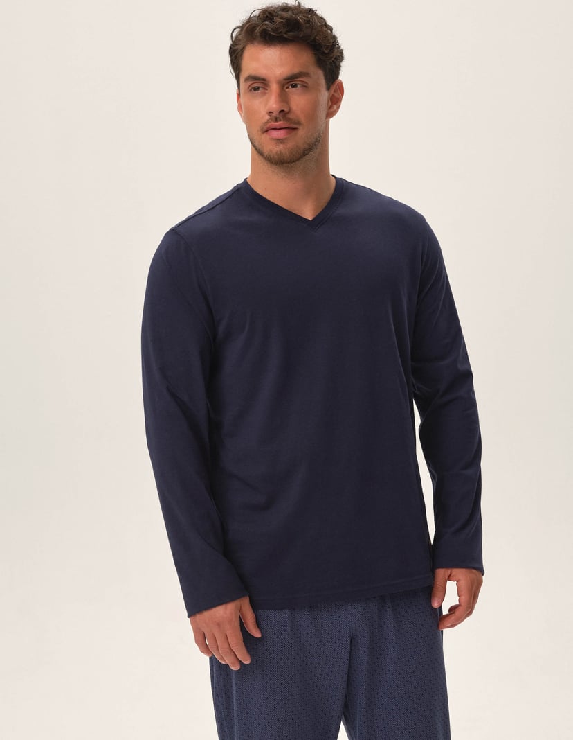 Pyjama Hunt Navy-Blau 2