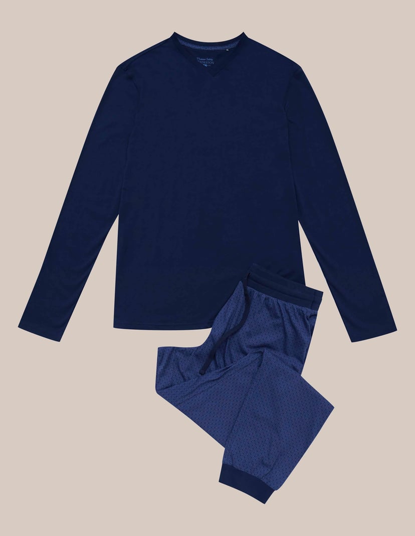 Pyjama Hunt Navy-Blau 8