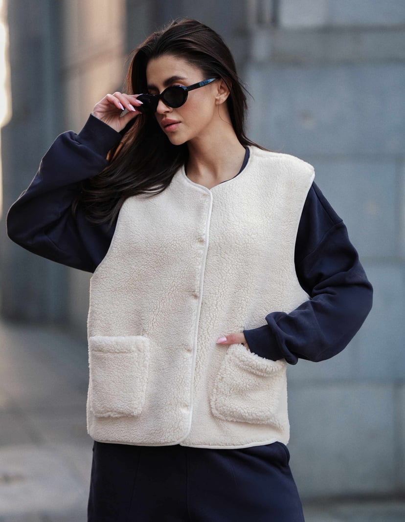 Vest Bloovii Sherpa cream 1