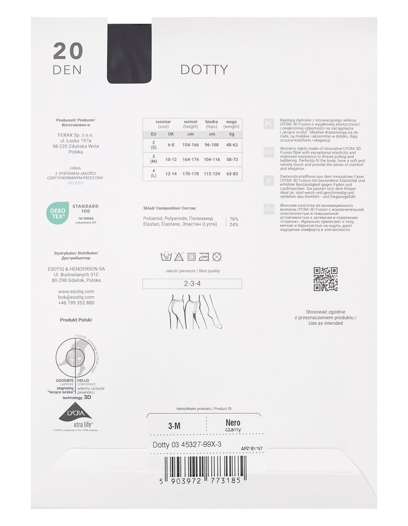 Tights Joanna Krupa Dotty 20 DEN Black 7