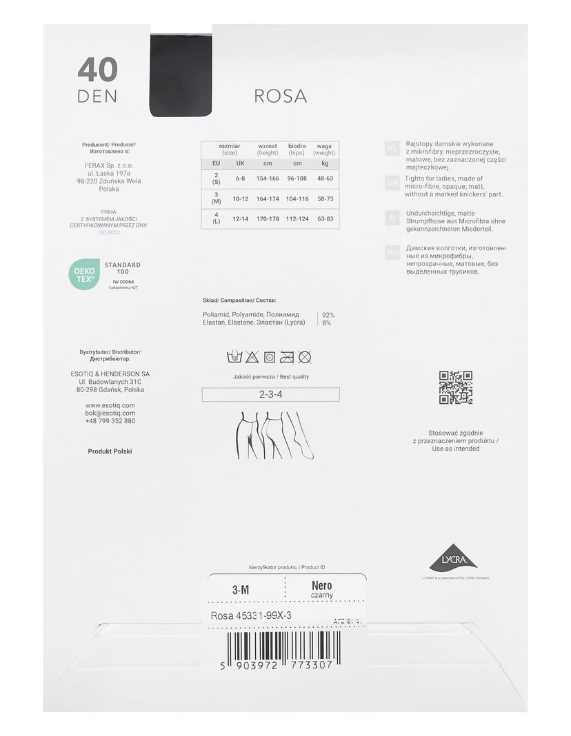 Tights Joanna Krupa Rosa 40 DEN Black 7