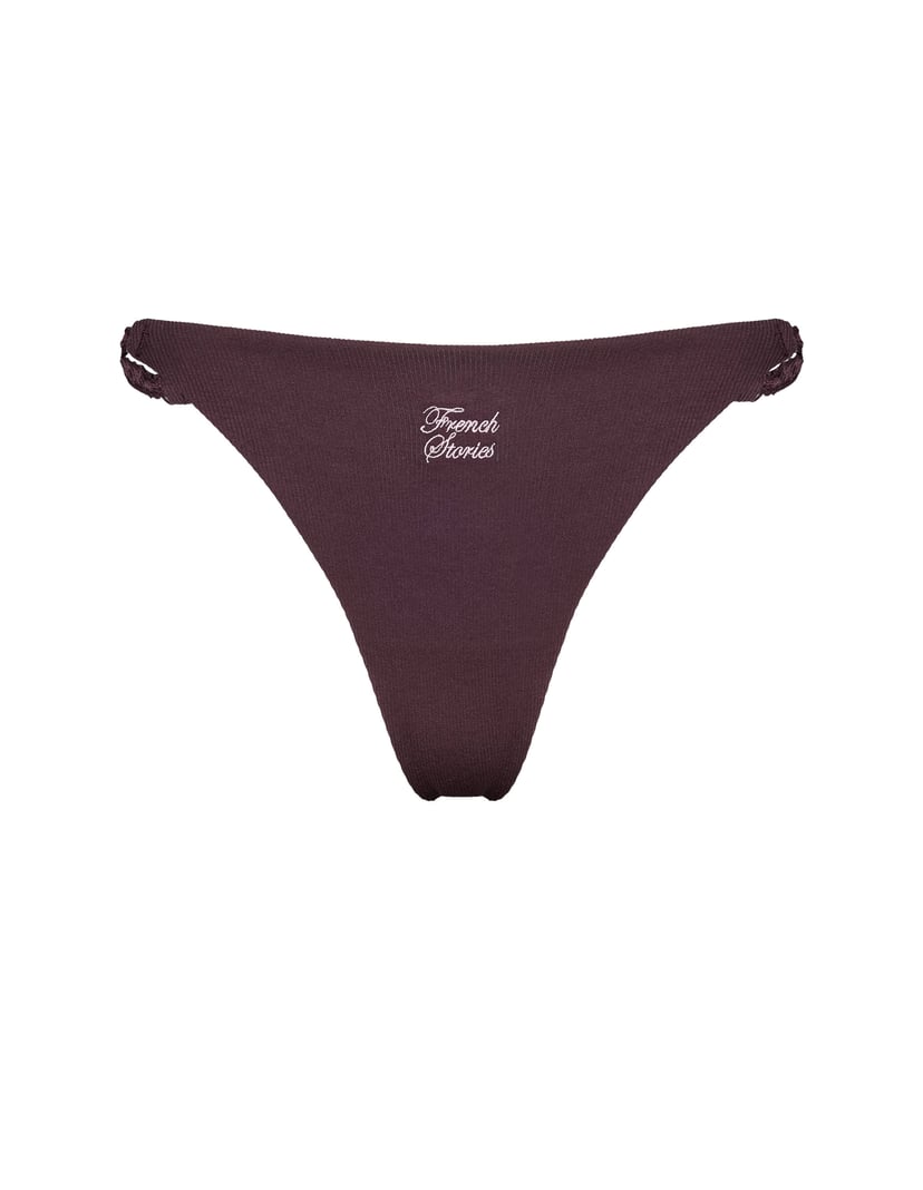 Sezanne Brown Ribbed Cotton Thongs brown 6