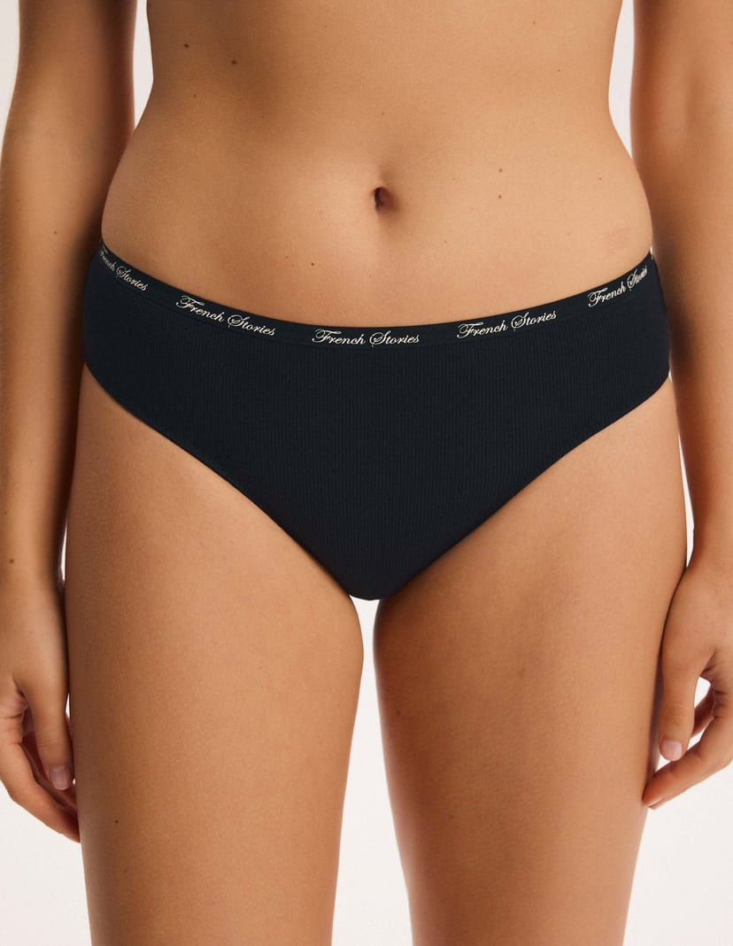 Doux Ribbed Panties with Cotton and Modal Black 2