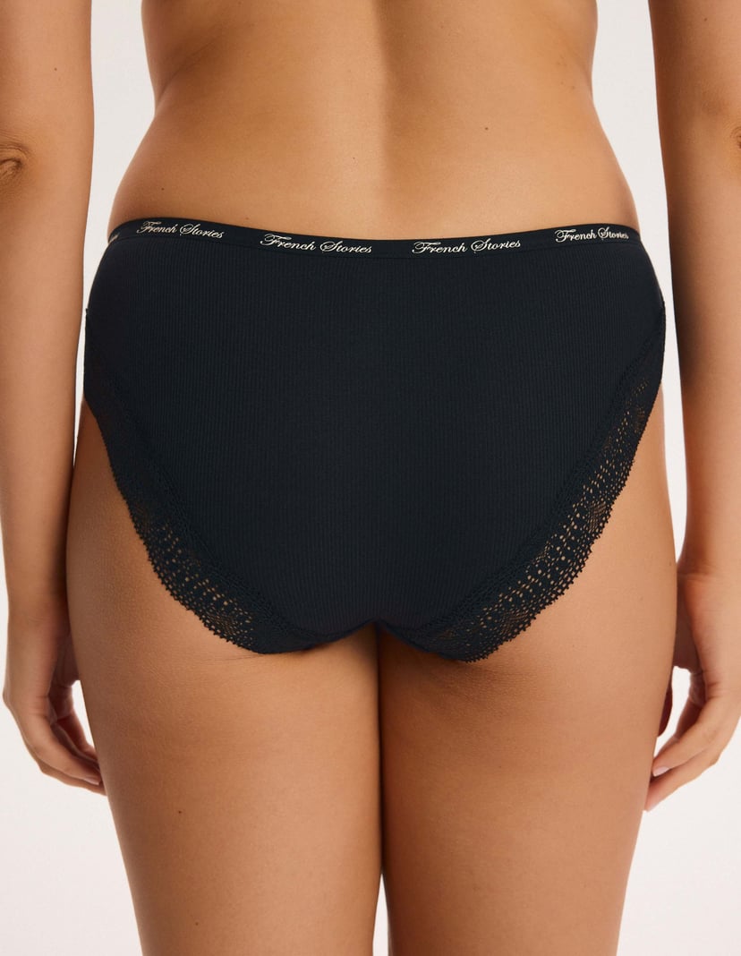 Doux Ribbed Panties with Cotton and Modal Black 3