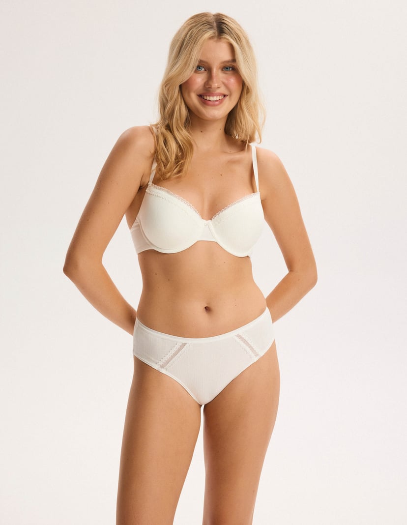 Ivory Briefs with Cotton and Viscose cream 1