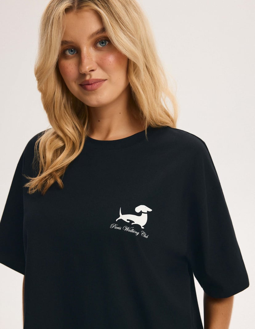Long Pajamas LEISURE Black with Dachshund Print Black 3