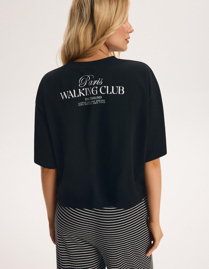 Long Pajamas LEISURE Black with Dachshund Print Black 5