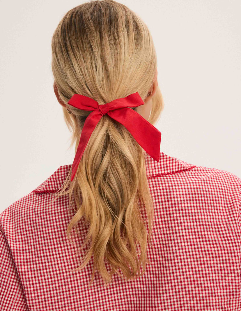 Long Pajamas SUGAR SPARK Red Plaid with Bow Red 5