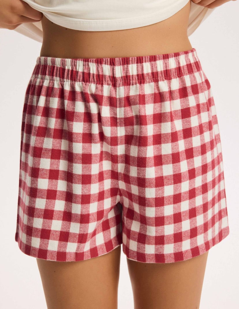 Sweetheart Christmas Pajamas with Flannel Plaid cream 3
