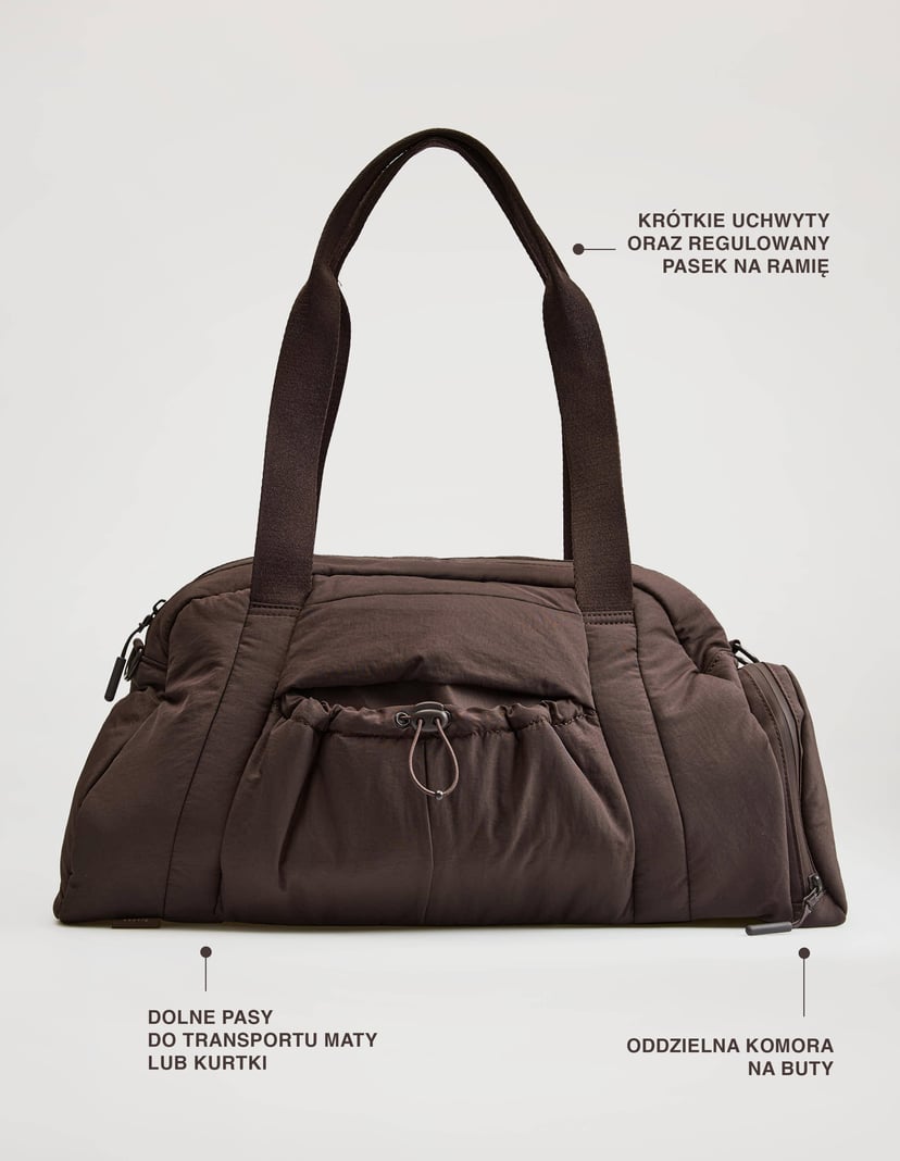 Sports Bag CARRY ALL with Shoe and Mat Compartment brown 2