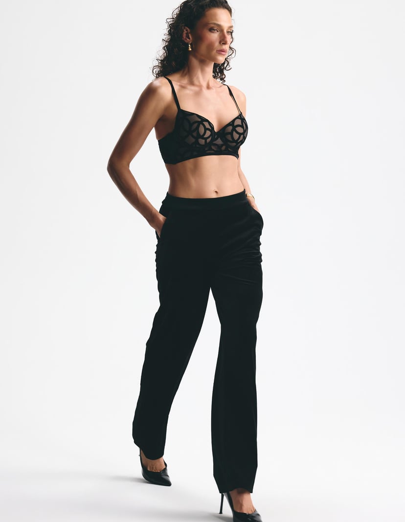 Velvetmesh Pants Black 1