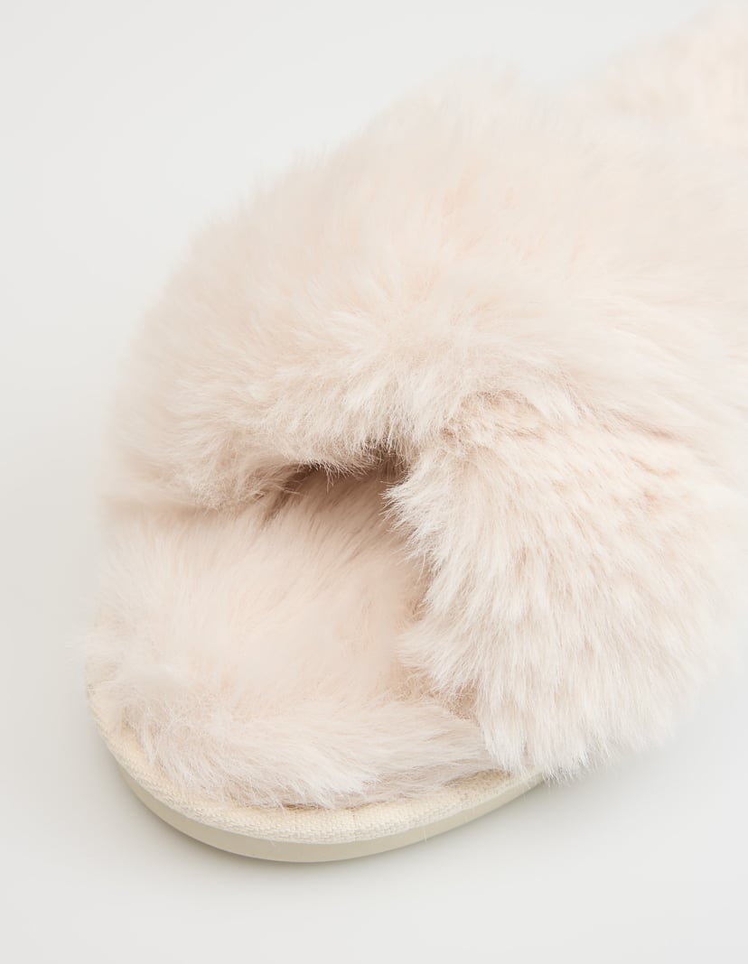 Slip-On Muffy Slippers with Fur and Open Toes Multi 2