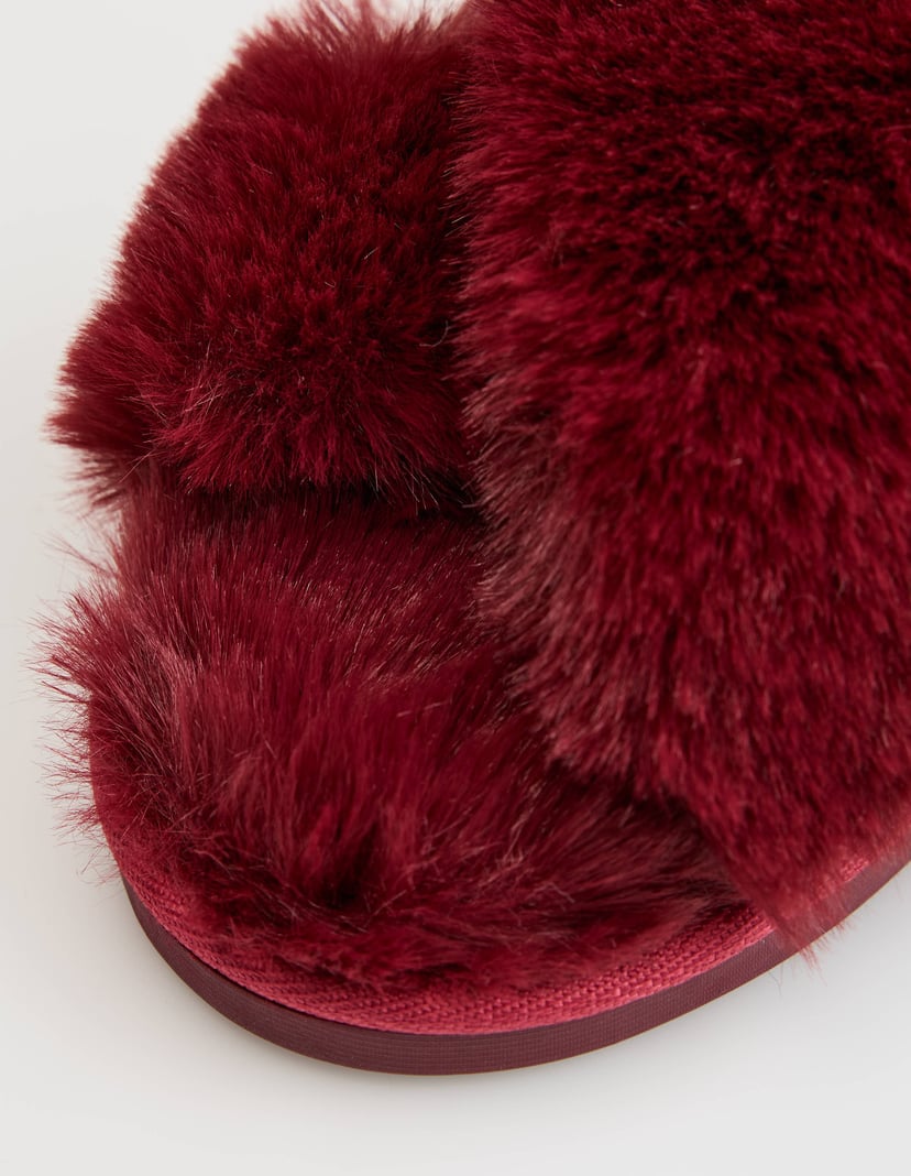 Slip-On Muffy Slippers with Fur and Open Toes Multi 2