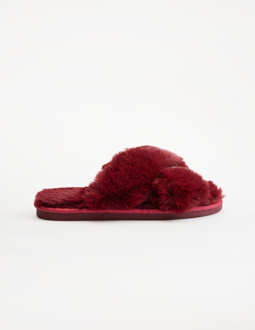 Slip-On Muffy Slippers with Fur and Open Toes Multi 3