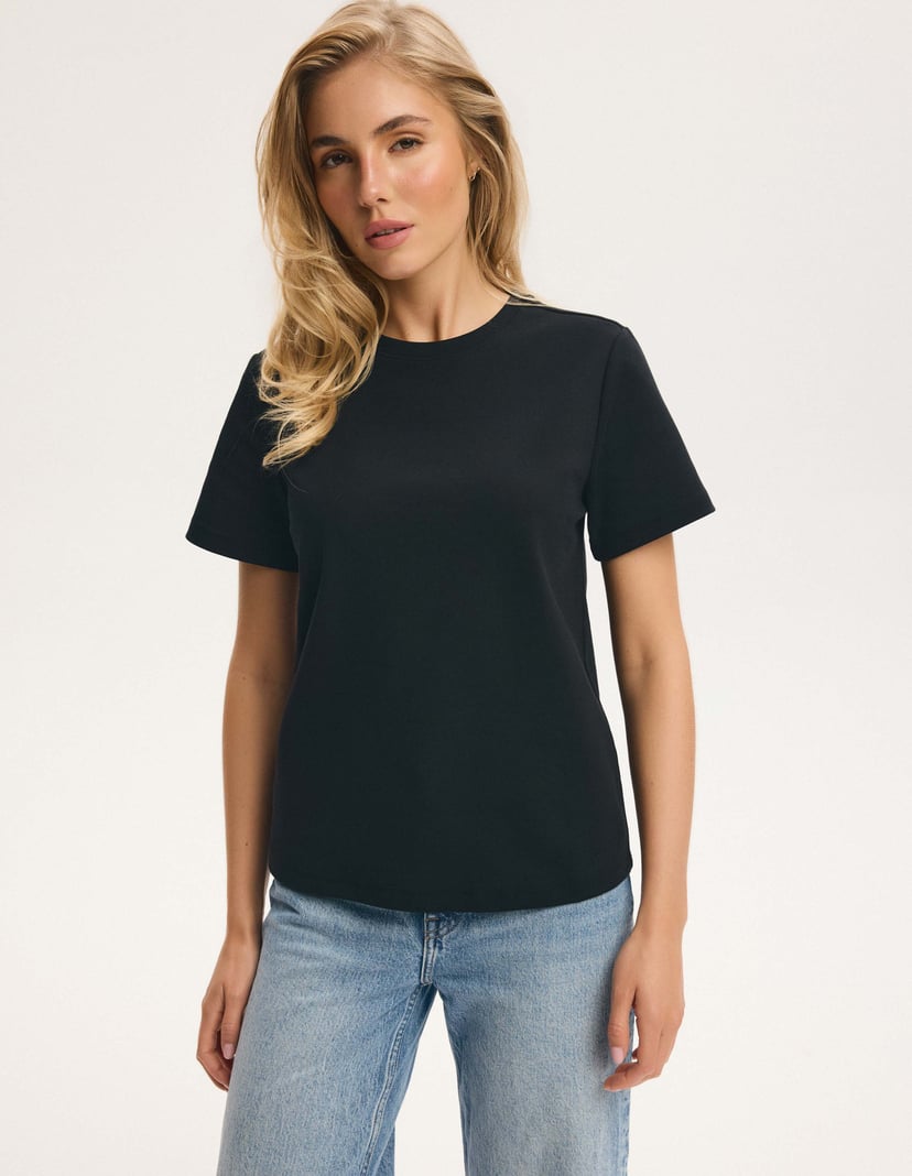 Black TRUEBASIC T-Shirt in Interlock Knit Black 5
