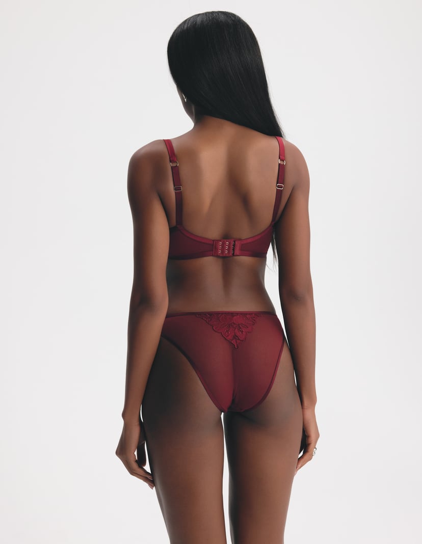 Moonlight Briefs with Embroidery on Tulle and Satin Shine Red 4