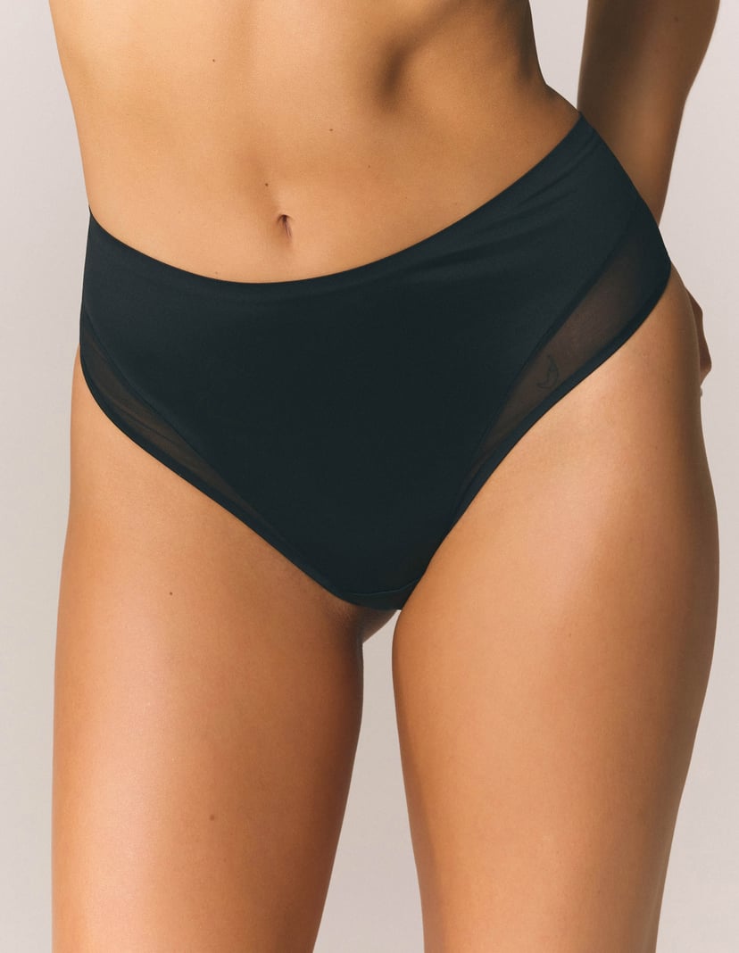 Stringi SEDUCE Black with Transparent Mesh Black 2