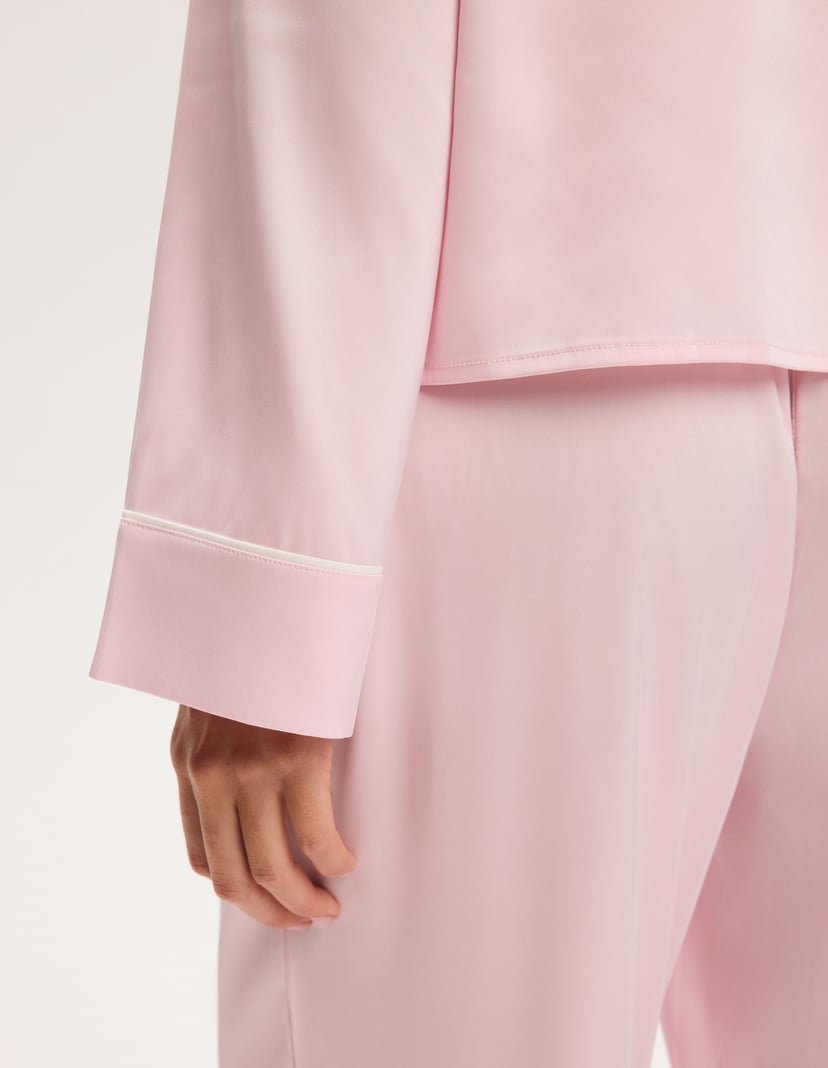 Long Pajamas AWARE with Contrast Piping pink 7