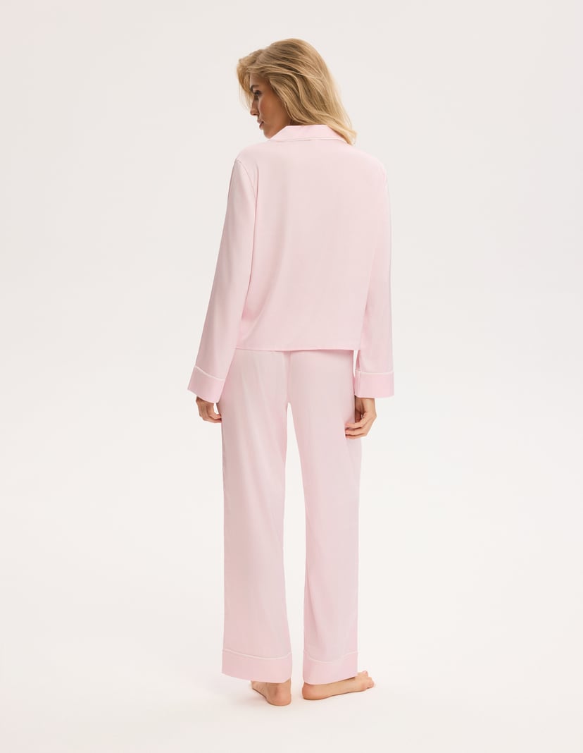 Long Pajamas AWARE with Contrast Piping pink 9
