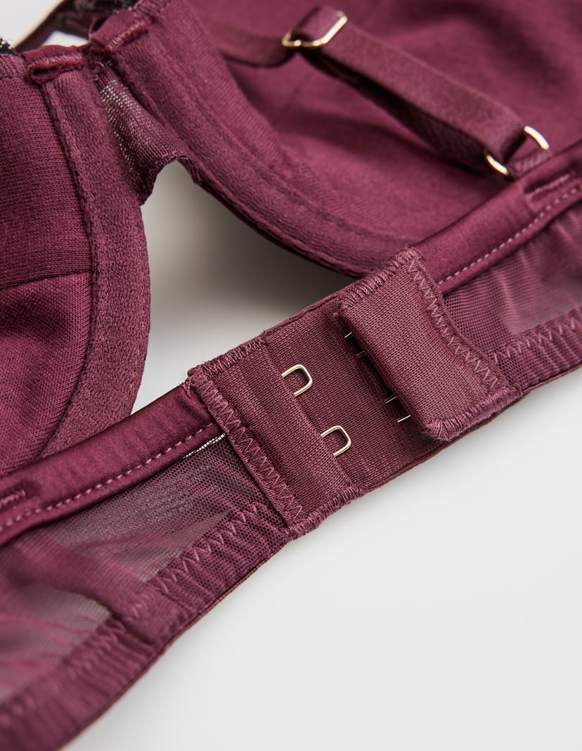 Push-Up Bra MELODIE with Embroidered Cups maroon 9