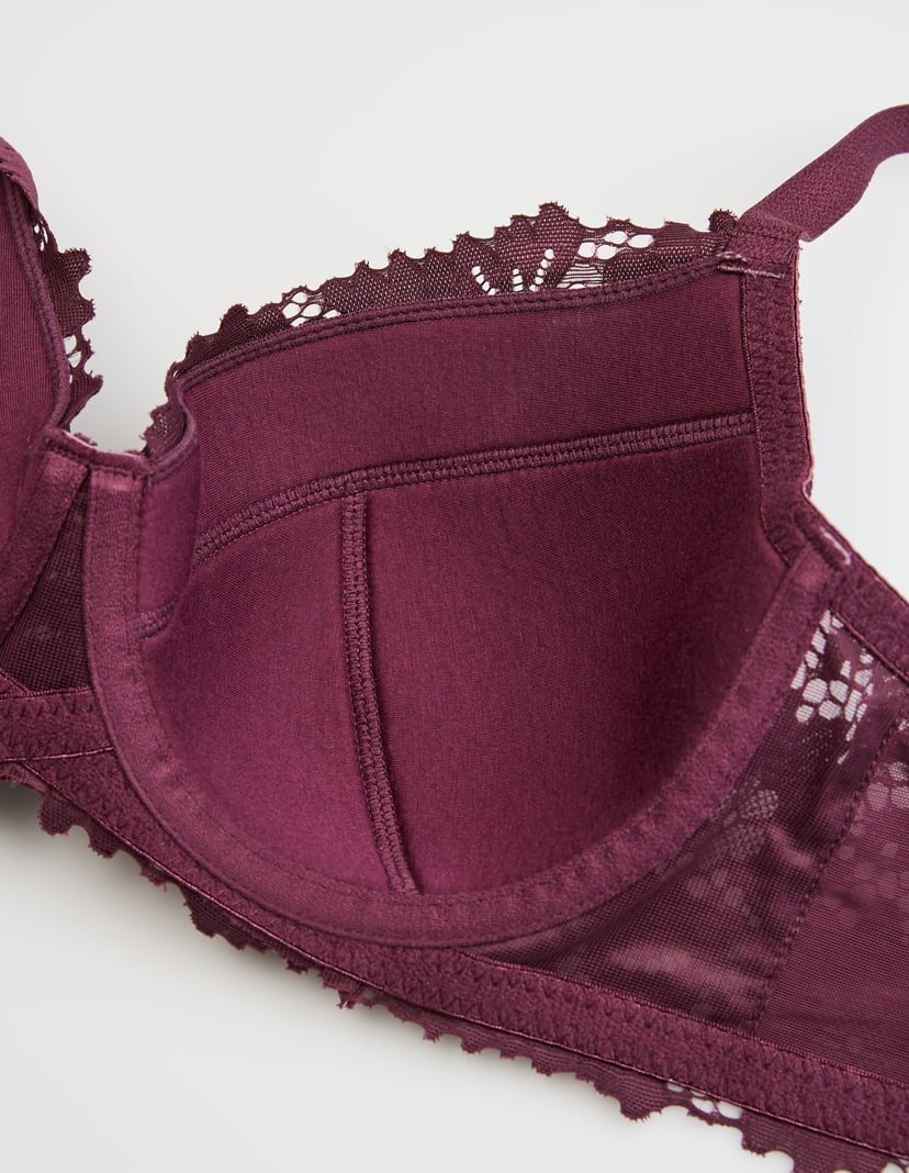 Padded Bra LUNA Stabilizing Large Bust maroon 5