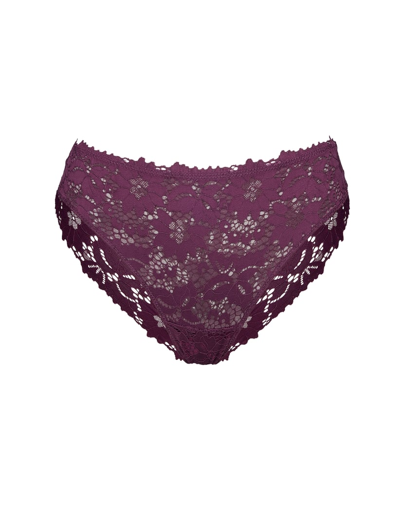 LUNA Panties with Jacquard Floral Lace maroon 9