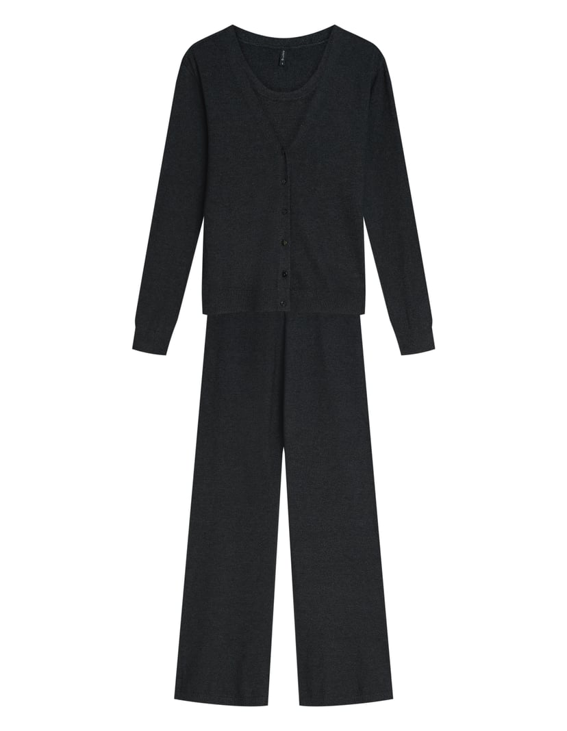 Three-Piece MISTY Set in Soft Viscose Knit Grey 14