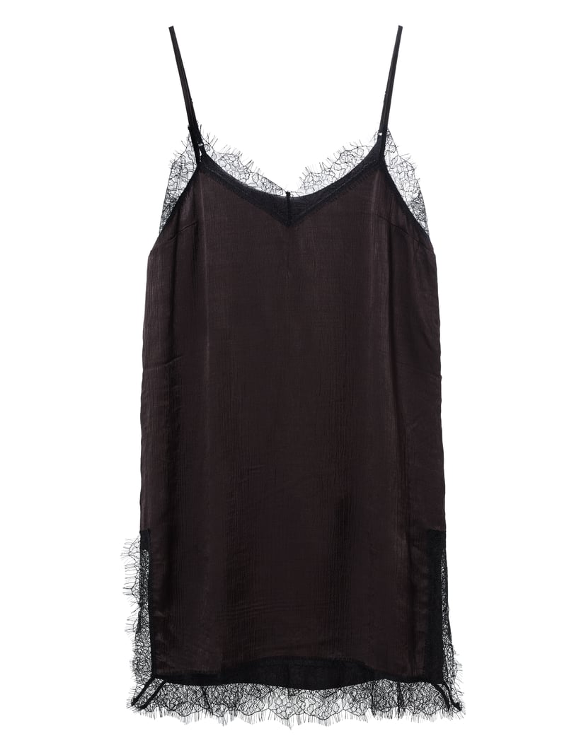 Nightgown COCO in Crinkled Satin brown 9