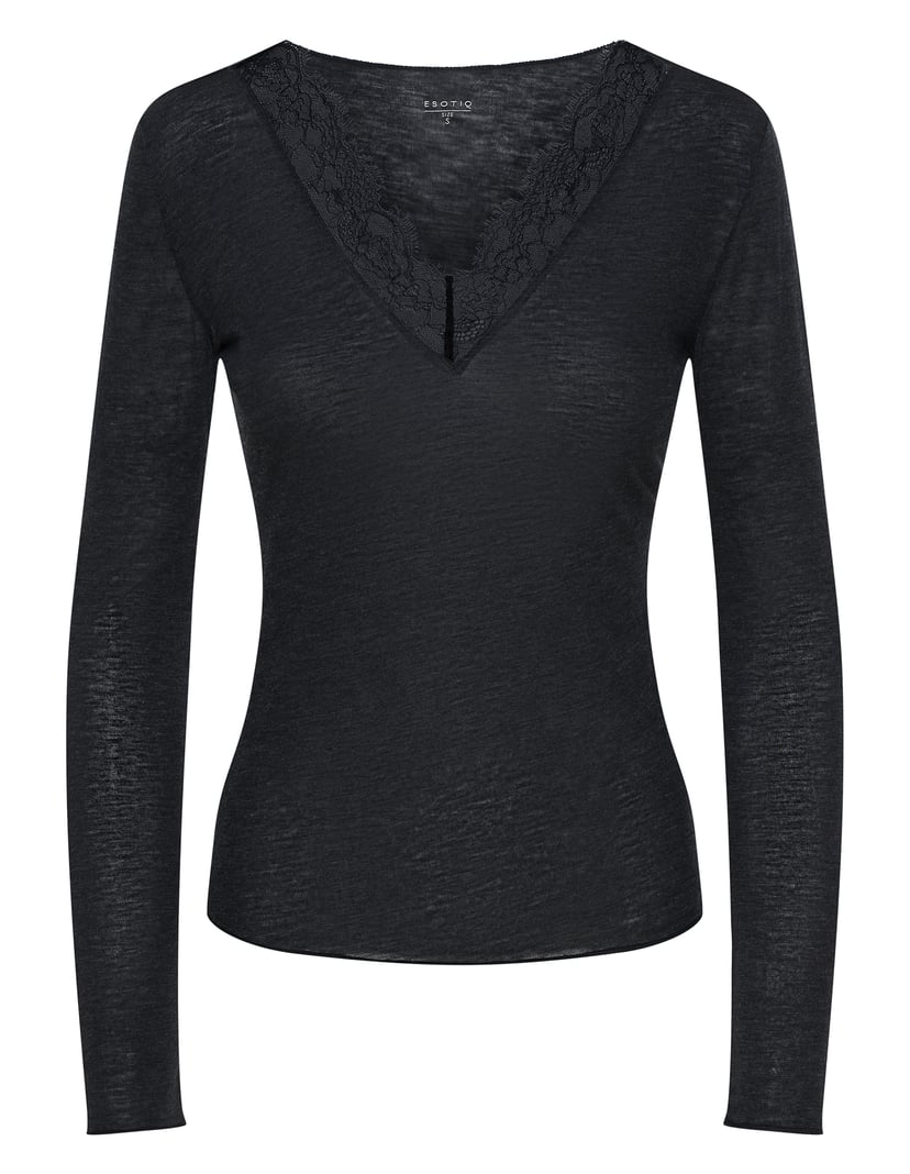 Graphite MESHBASE T-Shirt with Lace Neckline Grey 8