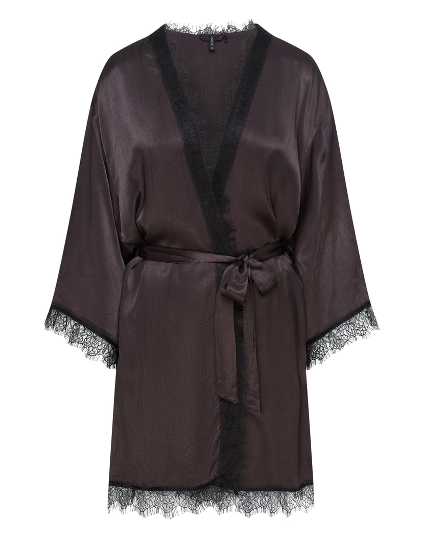 Margot Premium Crinkled Satin Robe brown 8