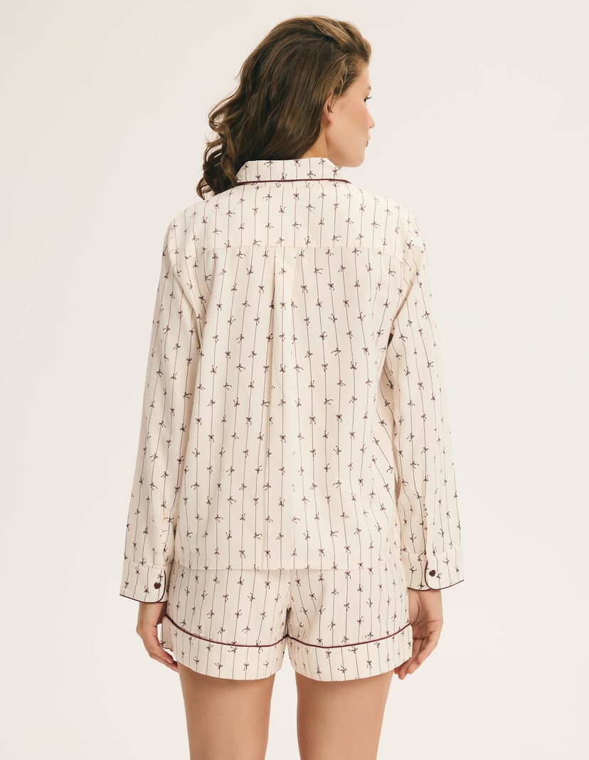 Cremia Pajamas with Bow Print cream 10