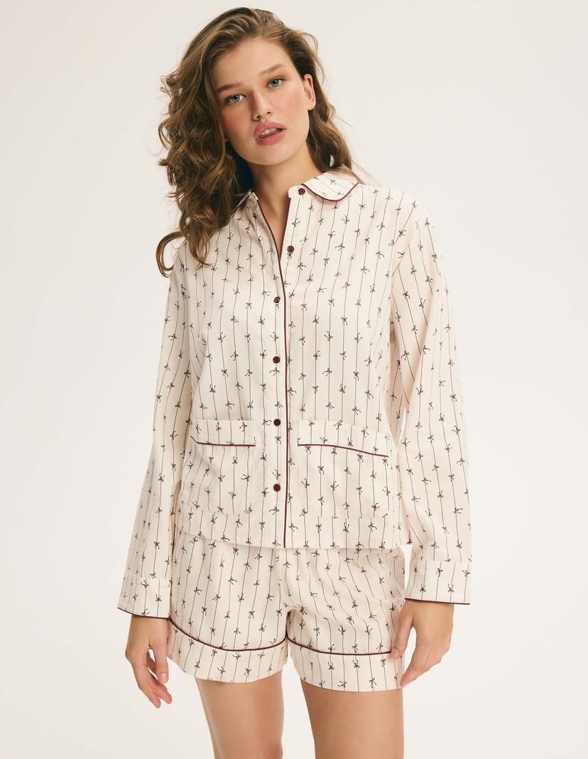 Cremia Pajamas with Bow Print cream 9