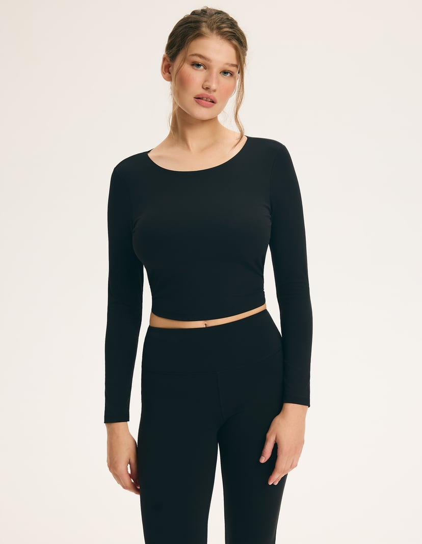 Bare Back Sports Top with Back Cutout Black 6