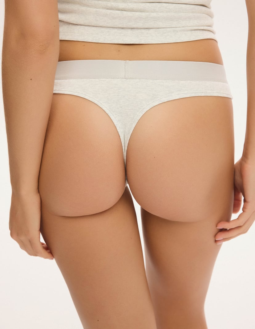 Tanga HOLD TIGHT s ozdobnou gumou Šedá 4