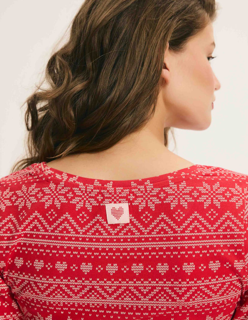 Long Pajamas HYGGE MOMENTS Red with Christmas Pattern Red 4
