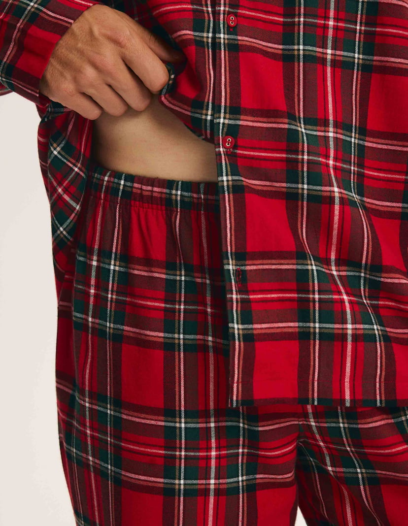 Men's Pajamas SCARLETTE in Cotton Flannel Red 5