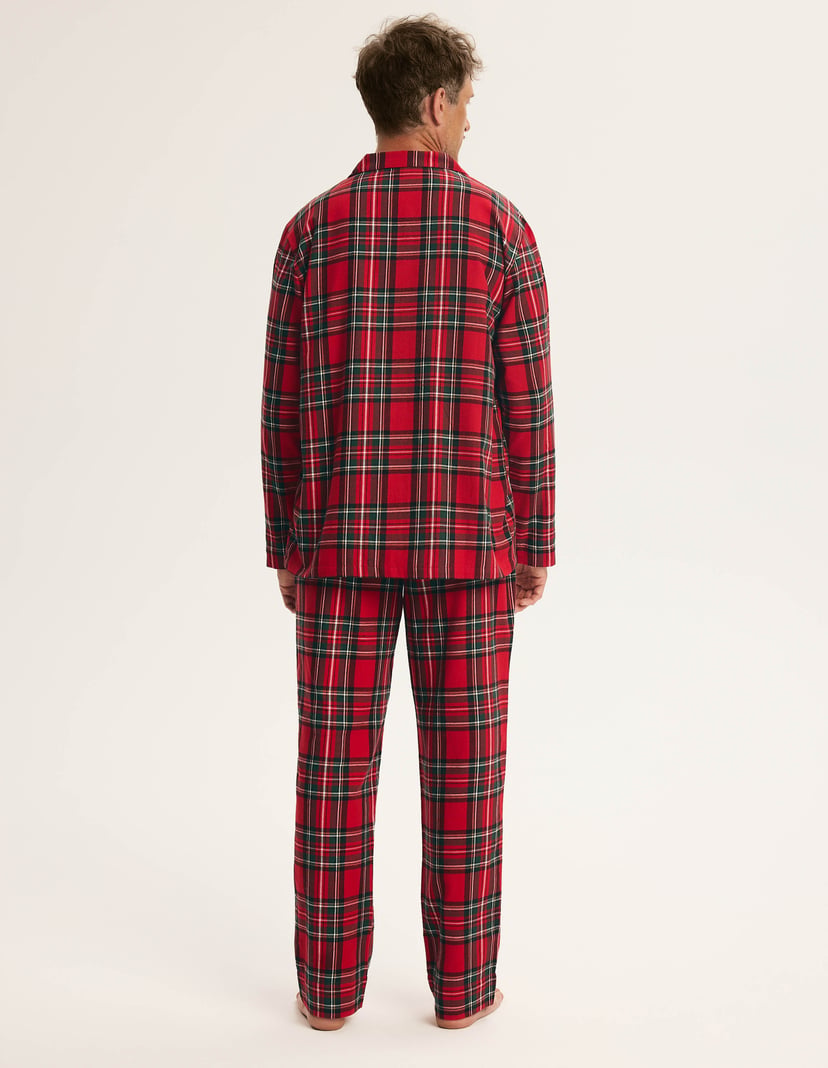 Men's Pajamas SCARLETTE in Cotton Flannel Red 7