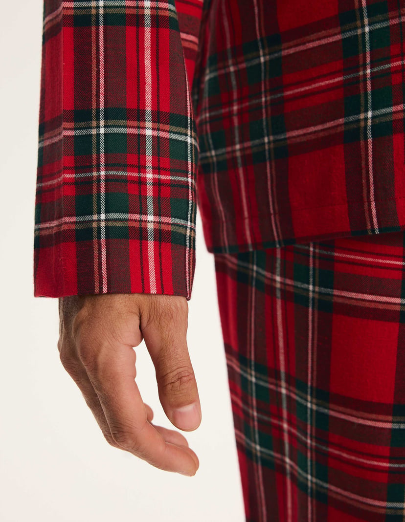 Men's Pajamas SCARLETTE in Cotton Flannel Red 4