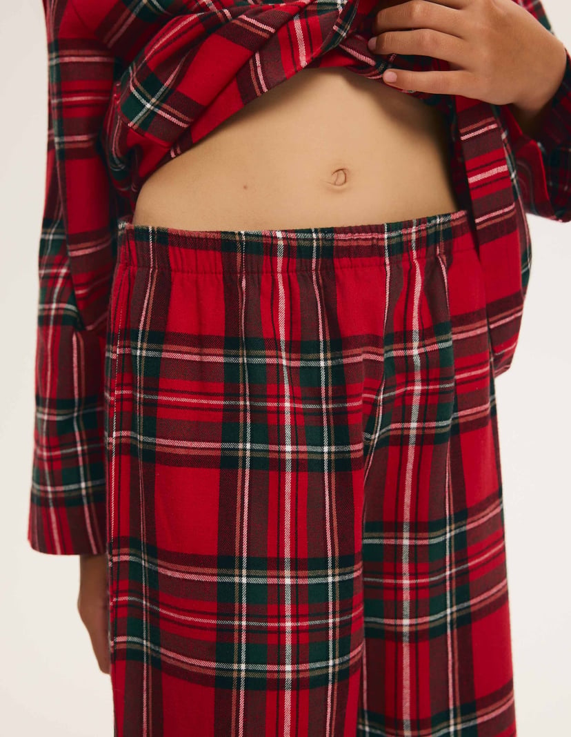 Children's Pajamas SCARLETTE in Cotton Flannel Red 3