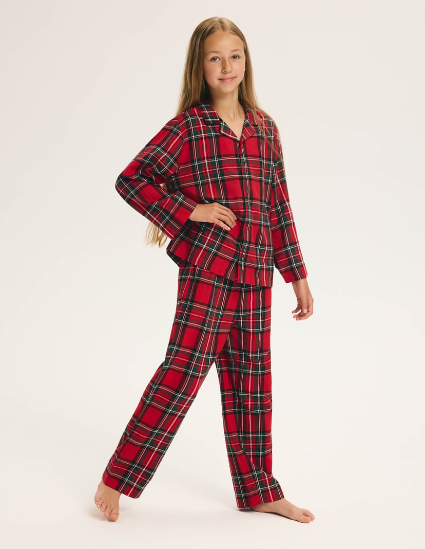 Children's Pajamas SCARLETTE in Cotton Flannel Red 8