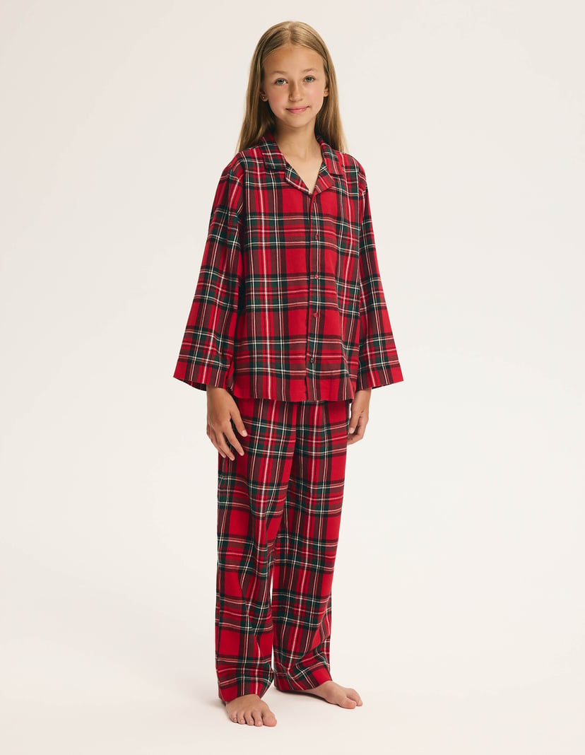 Children's Pajamas SCARLETTE in Cotton Flannel Red 1