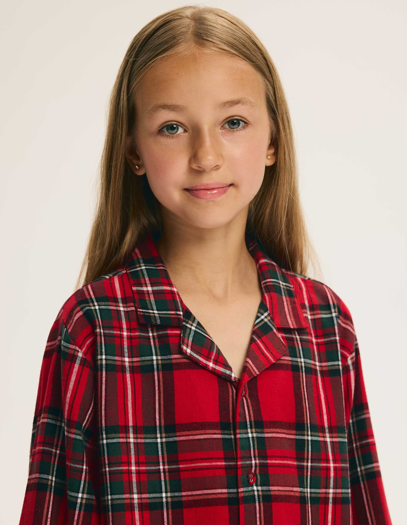 Children's Pajamas SCARLETTE in Cotton Flannel Red 2