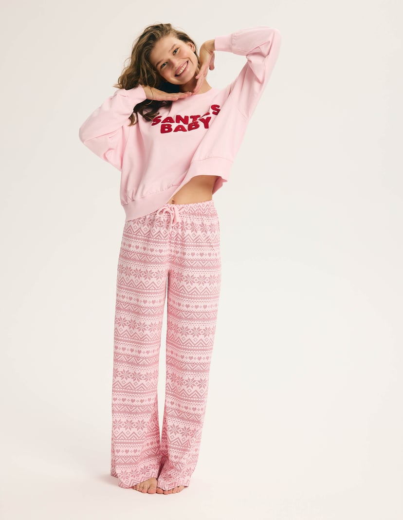 Long Pajamas SUGAR GLAZE Pink with Oversize Top pink 1